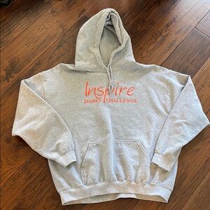 Gray Hoodie with Orange Inspire Dance Challenge Print